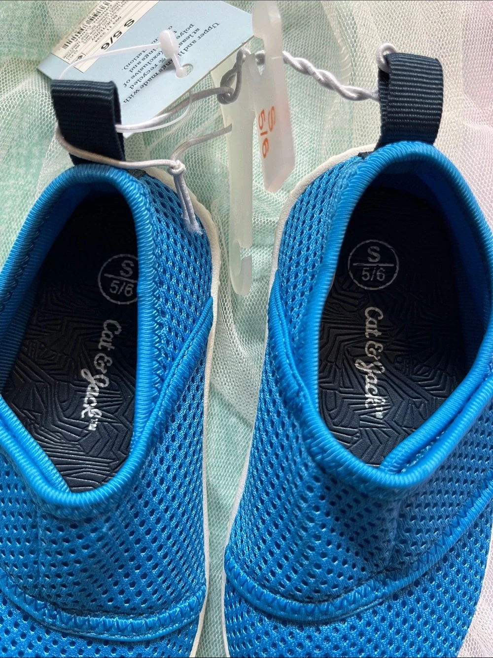 Cat & Jack Teal Mesh Hook-and-Loop Water Shoes